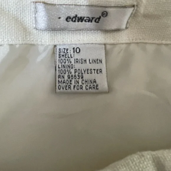 Edward 100% Irish Linen White Embroidered Skirt size 10 - Picture 5 of 5
